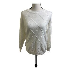 Sweater Viscose crewneck pom pom chevron pattern super soft. Fits medium…